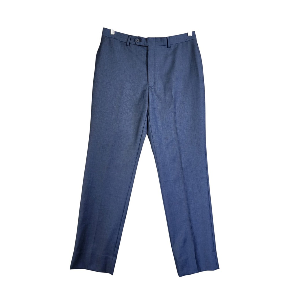 Tommy Hilfiger Mens Blue 100% Worsted Wool Dress Pants Size W34 L32 Navy Blue